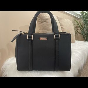 Kate Spade Black Leather bag, gold detailing